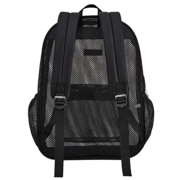 Черный сетчатый рюкзак, удобный дышащий рюкзак большой емкости, модная спортивная дорожная сумка