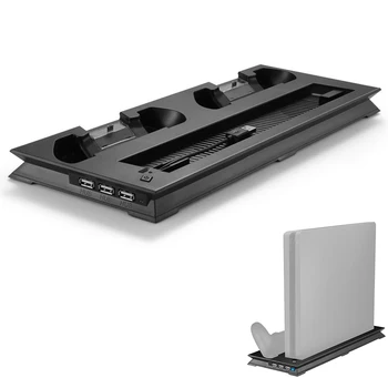 Консоль OSTENT Вертикальная Подставка Кулер Охлаждающий Вентилятор USB-Концентратор Двойной Контроллер Зарядное Устройство Зарядная Станция для Консоли Sony PS4 Slim