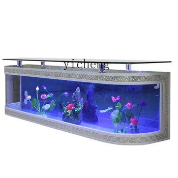 Экологический аквариум для рыб Современный минималистичный стеклянный журнальный столик для аквариума в гостиной