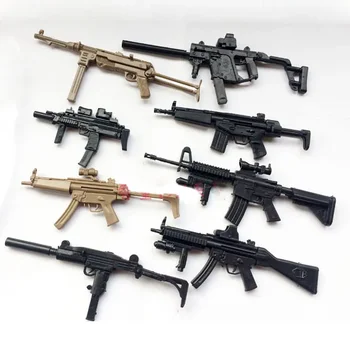 1/6 MP5 MP40 MP7 Штурмовая винтовка Пистолетпулемет UZI Модель Пластикового сборного комплекта Имитирующее Оружие Военные игрушки Случайный цвет