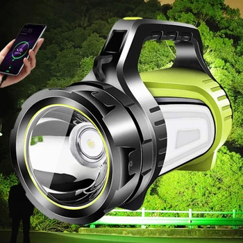 Перезаряжаемый светодиодный фонарик, мощный прожектор, водонепроницаемый фонарь сверхдлительного ожидания с USB-ВЫХОДОМ, фонарь