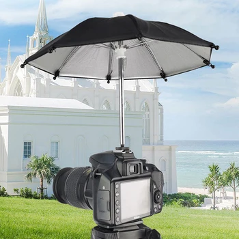 1шт Черный зонт для зеркальной камеры Солнцезащитный Козырек Дождевик Держатель для общей камеры Зонт для фотокамеры