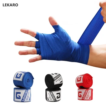 Lekaro 2 рулона Профессиональных Боксерских Тренировочных Ремней Из Чистого Хлопка Боевые Ремни 5cmx400cmmma Sanda Muay Thai Fighting Hand Фиксированные
