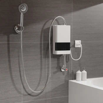 Проточный водонагреватель 110 В / 220 В, настенный электрический водонагреватель для ванной комнаты, кухни, ЖК-дисплей температуры с дистанционным управлением