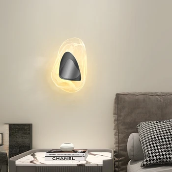 Настенные светильники из прозрачного стекла Освещают роскошную прикроватную лампу в спальне, современный светодиодный фон для гостиной, декор стен в проходе, настенные светильники