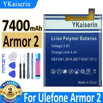 Аккумулятор YKaiserin Armor 2 для Ulefone Armor 2 7400 мАч, 5,0-дюймовый аккумулятор Helio P25, мобильные аксессуары с инструментами