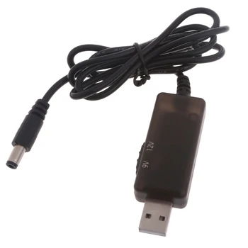 USB Повышающий Преобразователь Шнур DC5V-9V 12V USB Повышающий Кабель-адаптер 5,5x2,1 мм Разъем для Маршрутизатора, Оптического кабеля Cat, Динамика 95AF