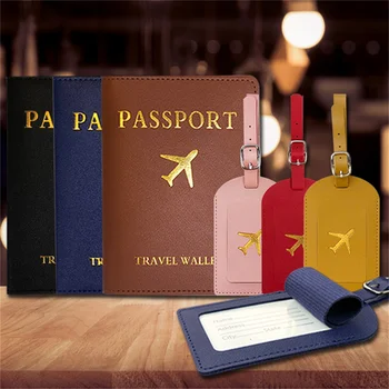 1шт портативный PU кожаный багажная бирка чемодан багаж идентификатор метки доска багажные бирки имя адрес ID держатель для паспорта карты