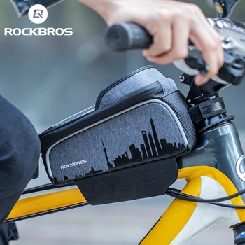Велосипедная сумка ROCKBROS из ТПУ с сенсорным экраном, водонепроницаемая 6,5-дюймовая сумка для шоссейного велосипеда MTB повышенной емкости, седельная сумка для велосипеда, аксессуары для велосипеда