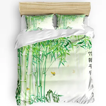 Комплект постельного белья Green Bamboo Butterfly в Китайском стиле 3шт Пододеяльник Наволочка Для детей и взрослых Двуспальный комплект постельного белья Домашний Текстиль