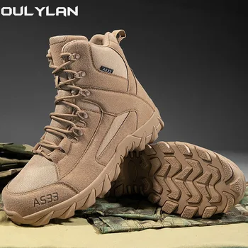 Военная тактическая походная обувь, мужские и женские зимние ботинки для пустыни, прочная тренировочная обувь, зимние уличные теплые ботильоны для скалолазания.