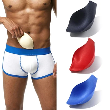 Новые мужские сексуальные трусики, увеличивающая выпуклость вставка в чашку для купальников, нижнее белье, трусы, шорты, губчатый мешочек, накладка для пуш-апа