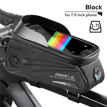 WEST BIKING Светоотражающая велосипедная сумка Чувствительный сенсорный экран 7,0-дюймовая велосипедная сумка для телефона Водонепроницаемые сумки для трубчатых рам для шоссейных велосипедов MTB