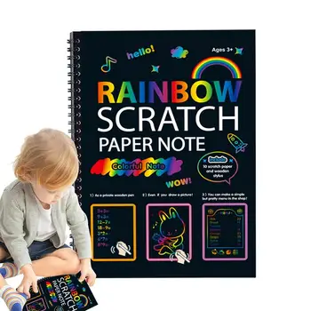 Бумажная заметка Rainbow Magic, Набор бумаги для скретчинга, Бумага для скретчинга, детские Художественные Поделки, Мини-заметки для скретчинга Magic