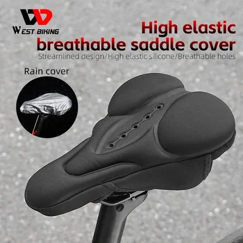 Удобное седло WEST BIKING MTB, легкий дышащий чехол для сиденья, Мягкая губка, Безболезненная подушка для велосипедного сиденья с непромокаемым покрытием