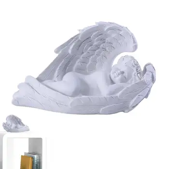 Фигурка белого Ангела, Статуя Херувима, Декор Рождественской Мемориальной скульптуры, Статуя Спящего Младенца, Статуя Лежащего Ангела