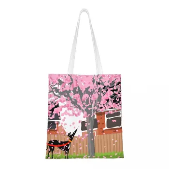 Сумки через плечо Blossom Hound, женская сумка-тоут, модная холщовая сумка для покупок Greyhound Whippet Lurcher Dog большой емкости