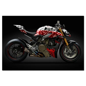 Плакат с мотоциклом Ducati Panigale V4 Streetfighter, печать на холсте, современная настенная художественная живопись, настенная картина для декора гостиной