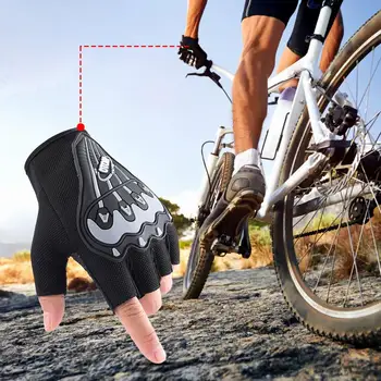 1 Пара Фитнес-Перчаток на половину пальца, Амортизирующее Велосипедное Снаряжение Широкого Применения, Велосипедные Перчатки для Бега