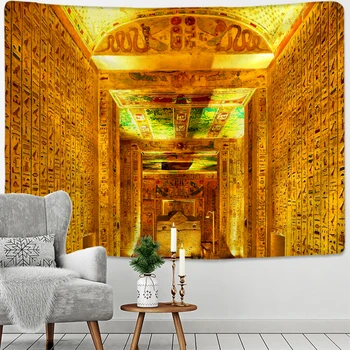 Древнеегипетский фараон, гобелен, висящий на стене, Ретро-колдовство, Спальня в богемном стиле хиппи, Гостиная, Домашний декор