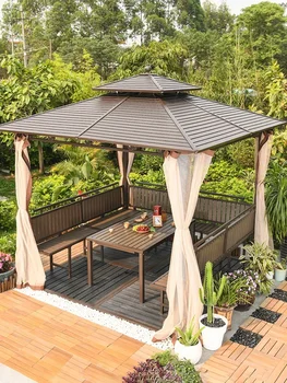 Беседка открытый тент оцинкованная крыша виллы новый сад в китайском стиле передвижной сборочный павильон