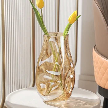 Легкое роскошное украшение вазы Для гостиной Цветочная композиция Стеклянный аквариум из высококачественного прозрачного хрусталя