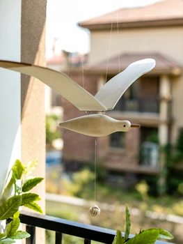 Летающая чайка Средиземноморские воздушные подвесные украшения для детской комнаты Гостевой дом Креативный деревянный подвесной декор