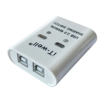 KVM-адаптер USB-селектора 2 USB-устройства общего пользования PC 1 для принтера, клавиатуры, мыши