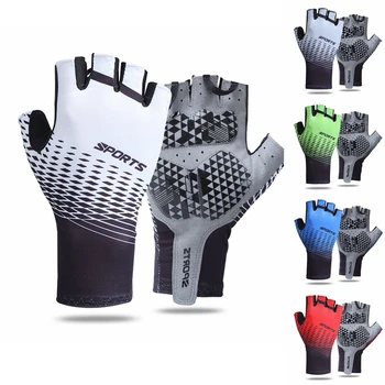 Мужские велосипедные перчатки с полупальцами, велосипедные перчатки, нескользящие Дышащие Женские противоударные велосипедные перчатки для шоссейных горных видов спорта, MTB, рыбалки