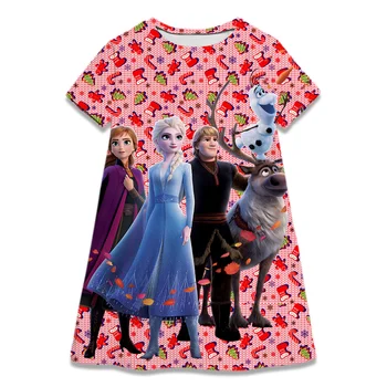 Аниме Замороженная Анна Эльза Олаф, платье для девочек с 3D принтом, Кавайные вечерние платья, одежда принцессы для косплея, платье для маленьких девочек, подарки на день рождения