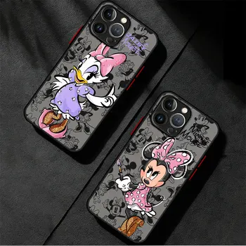Чехол Мягкий Чехол для iPhone 12 Mini 15 Pro SE 7 6S 13 11 Pro 14 Pro Max 8 Plus XS X XR Disney Mickey Minnie Mouse Силиконовая Задняя Крышка