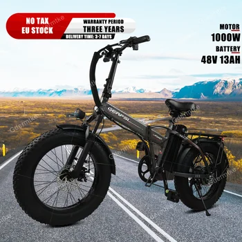 1000 Вт Складной Электрический Велосипед 48V13AH Водонепроницаемая Литиевая Батарея Fat Tire Moutain Электрический Велосипед Для Взрослых 20*4,0 Дюймов Электрический Велосипед