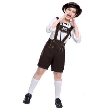 Костюм для мальчика на карнавал на Октоберфест, Германия, Баварский Ледерхозен, наряд для пивного фестиваля, косплей, Маскарадное платье на Хэллоуин