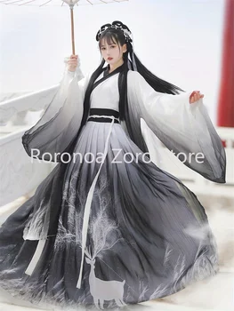 Набор Ruqun Hanfu с рисунком оленя, традиционный китайский костюм, женская одежда, аниме