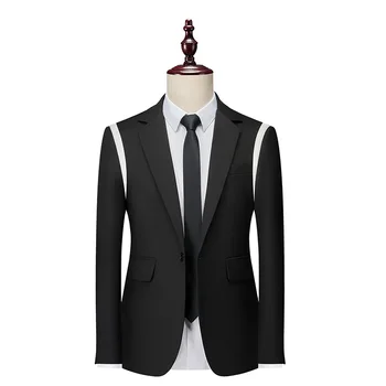 2023 Новый мужской костюм, повседневный однотонный деловой костюм, пальто, модный одинарный костюм, свободный модный универсальный пиджак