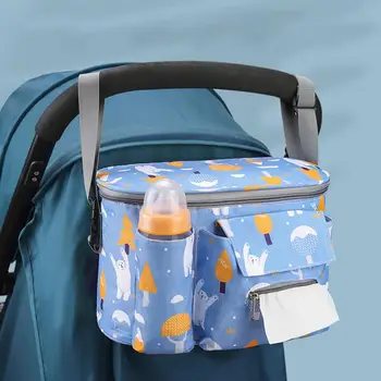 Сумка-органайзер для детской коляски, водонепроницаемый нейлоновый карман для бутылочки большой емкости, сумка для мамы, сумка для подгузников для поездки