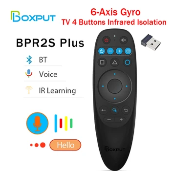 BOXPUT BPR1S BPR2S Plus BT Air Mouse IR Learning Изоляция 2.4 G Беспроводной Голосовой Пульт Дистанционного Управления Гироскоп для Android TV Box Stick