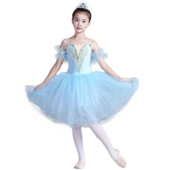 Новая балетная юбка для девочек, блестки, профессиональная балетная пачка, длинное платье, танцевальные костюмы Ballerine Femme, Женская балетная одежда