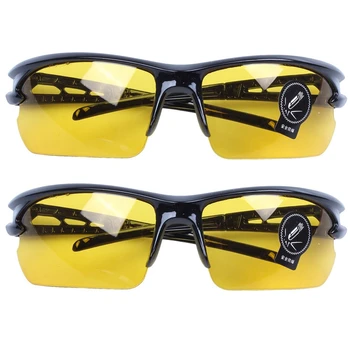 Солнцезащитные очки для велоспорта в желтой оправе ночного видения 2X в черной оправе