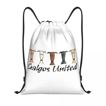 Изготовленный На Заказ Galgos United Greyhound Drawstring Bag Мужчины Женщины Легкий Сайтхаунд Уиппет Собака Спортивный Рюкзак Для Хранения В Тренажерном Зале