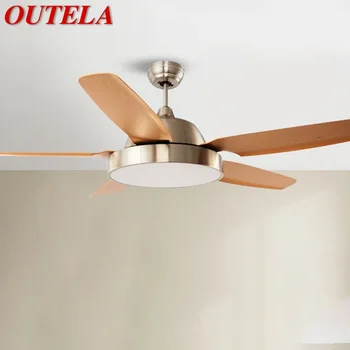 OUTELA Nordic LED Fan Light Современный Минимализм Ресторан Гостиная Кабинет Потолочный Вентилятор С Дистанционным Управлением Электрический Вентилятор Light