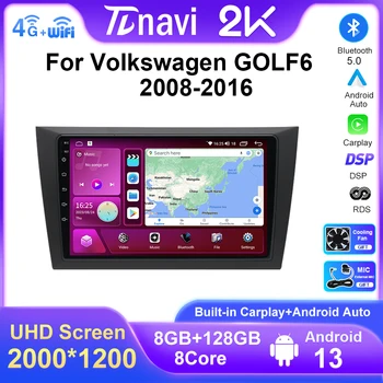 Оригинальный Android 13 Для Volkswagen VW Golf 6 2008-2016 Автомобильный Мультимедийный Радионавигатор GPS Автоматический Видеоплеер Carplay Головное устройство