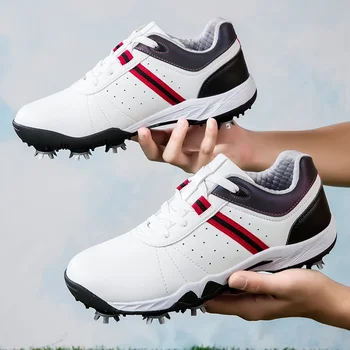 Новое поступление, мужская тренировочная обувь для гольфа, женская спортивная обувь с противоскользящими шипами, мужская обувь для гольфа, женские кроссовки для гольфа на шнуровке