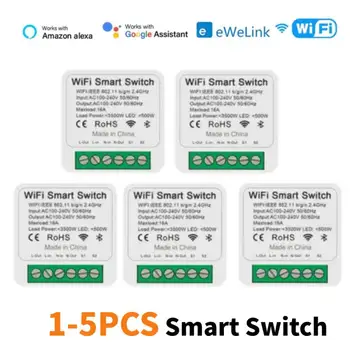 eWeLink Wifi Mini Smart Switch 16A Модуль DIY Light Switchers 2-полосное управление таймером, беспроводной выключатель С Alexa Google Home
