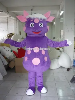 фиолетовый костюм талисмана овцы, праздничные костюмы взрослого размера, костюм талисмана для взрослых, костюм костюма