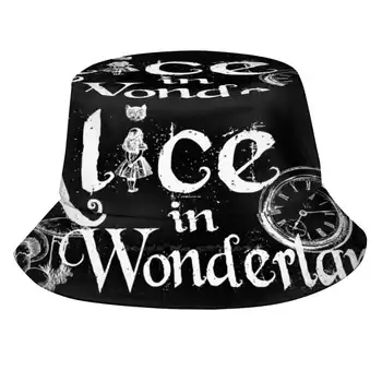 Дорожные шляпы-ведерки с рисунком Алисы и принтом 
