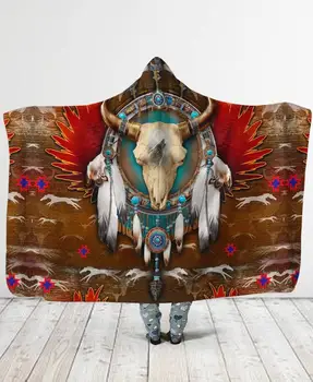 Plstar Cosmos Birds Перо/Туземец/Голова Буйвола Мотивы Одеяло С капюшоном 3D полный принт Носимое Одеяло Взрослые мужчины женщины стиль-8