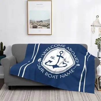 Одеяло с обивкой в морском стиле глубокого морского цвета, фланелевое мягкое одеяло, дышащее теплое постельное белье и домашнее дорожное одеяло на заказ