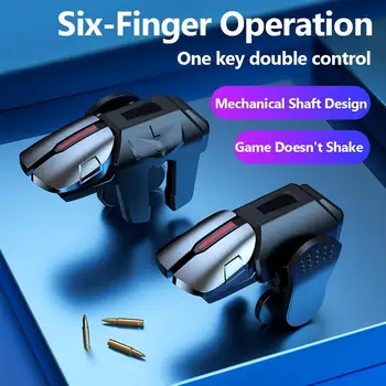 Игровой триггер для мобильного телефона G21, геймпад, Джойстик для прицельной стрельбы из 6 пальцев, Клавиша L1 R1, игровые кончики пальцев для игрового контроллера PUBG