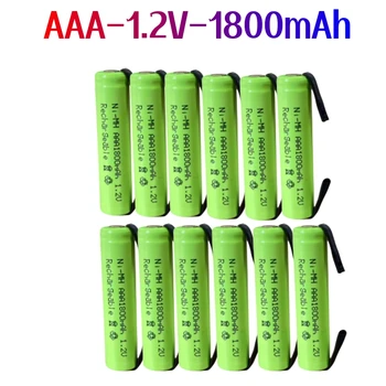 1,2 В 1800 мАч Ni-Mh AAA Аккумуляторная Батарея С Припоем Для Электробритвы Philips Braun, Зубной Щетки